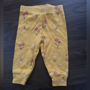 Carters Baby 9mo Floral Print Mustard Jogger Pants